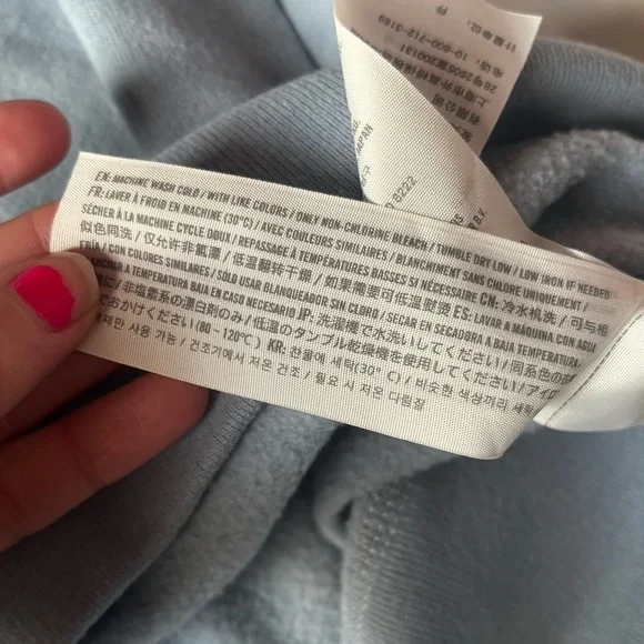 Abercrombie & Fitch Blue Velour Logo Sweatshirt Crewneck w/Velour Stripes Y2K M - Picture 8 of 9